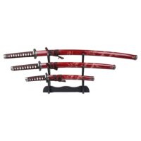 SET KATANA-WAKIZASHI-TANTO ROJO