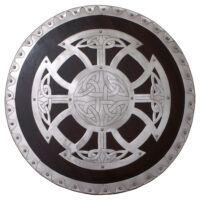 ESCUDO VIKINGO DE MADERA CON HERRAJES DE ACERO