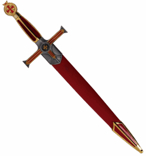 DAGA TEMPLARIA CON VAINA ROJA