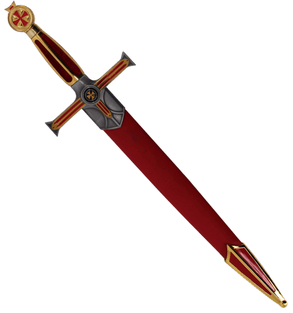 DAGA TEMPLARIA CON VAINA ROJA
